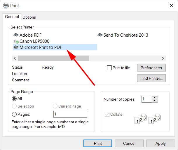 how to save pdf files in windows 10